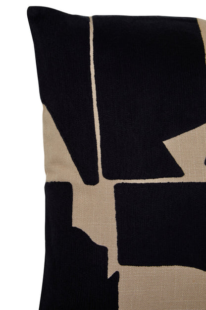 Zola Black and Natural Square Cushion