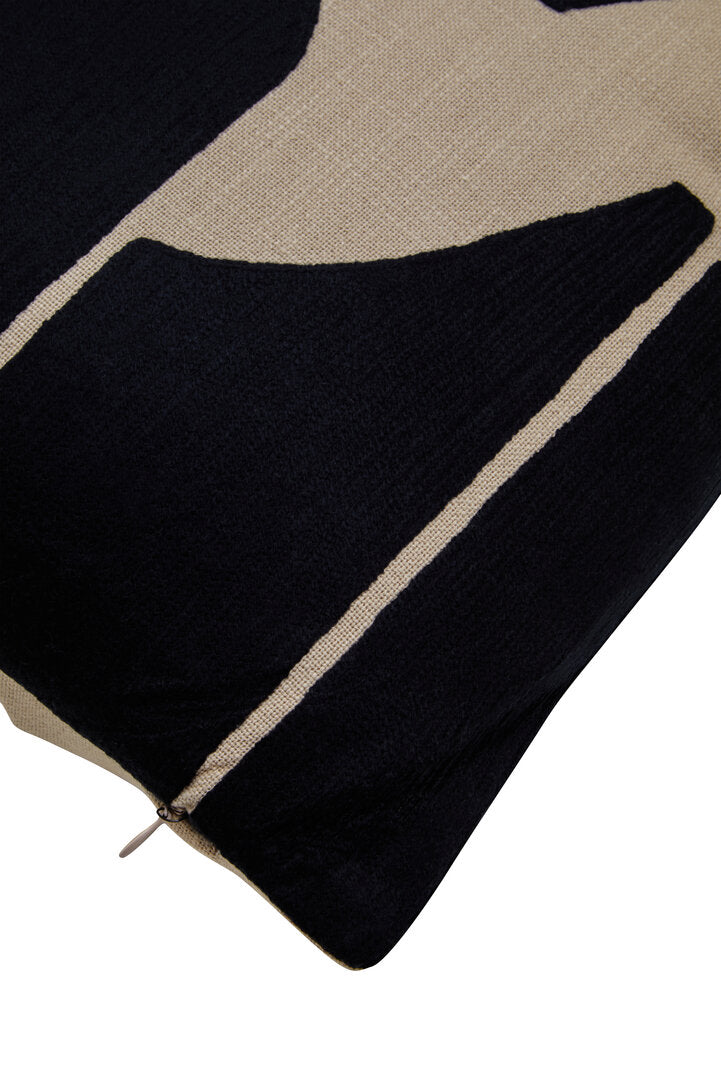 Zola Black and Natural Square Cushion