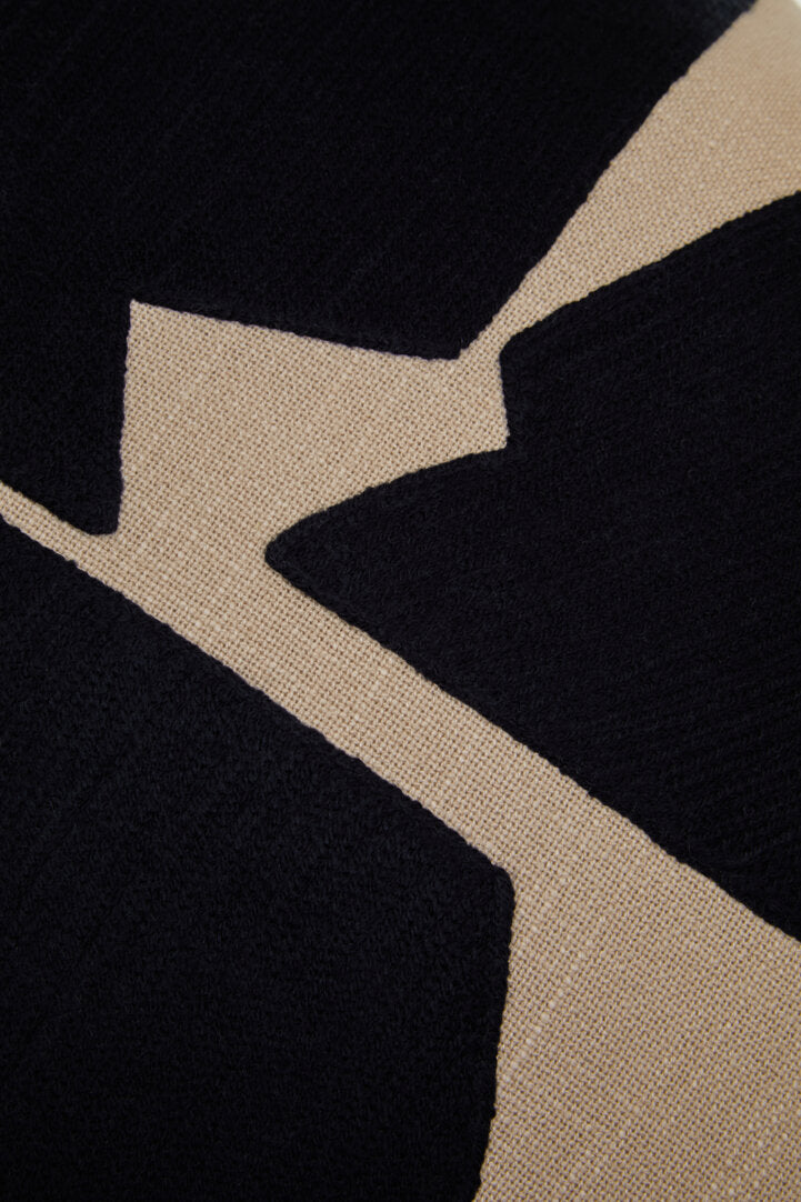 Zola Black and Natural Square Cushion