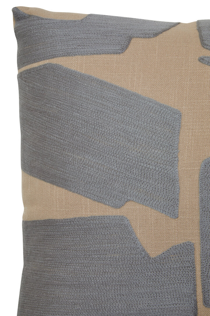Zola Natural And Grey Square Cushion