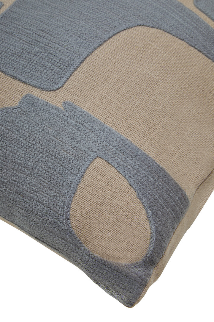 Zola Natural And Grey Square Cushion