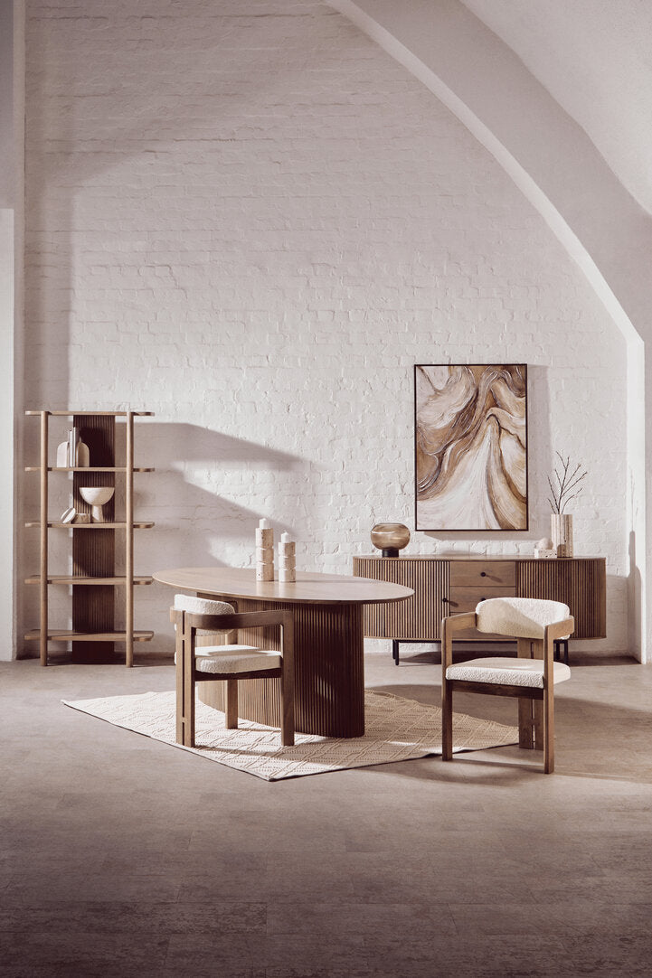 Willow Large Ribbed Smoked Glass Table Lamp