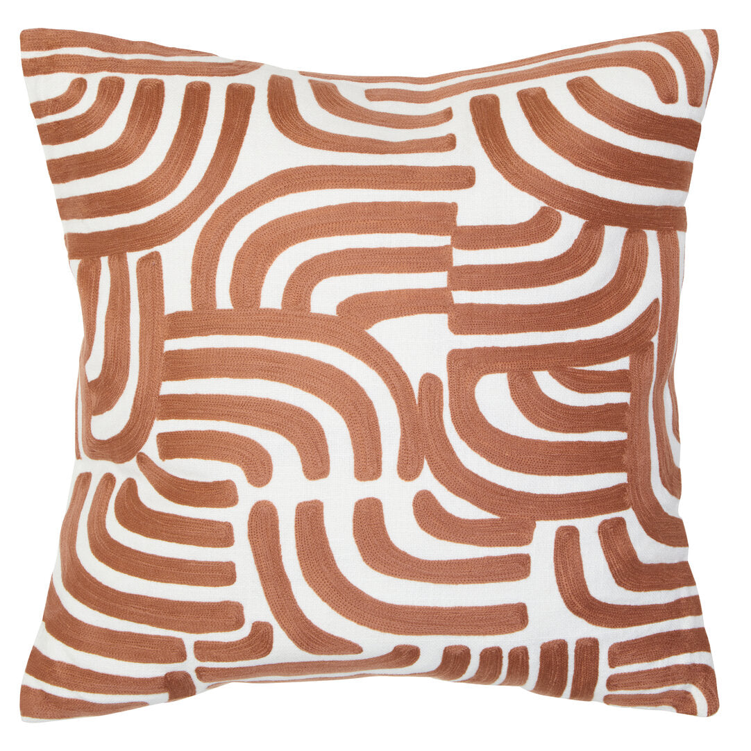 Zola Natural And Terracotta Square Cushion