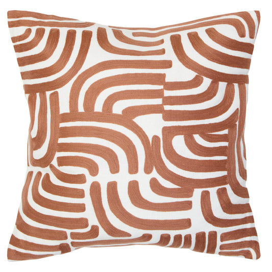 Zola Natural And Terracotta Square Cushion