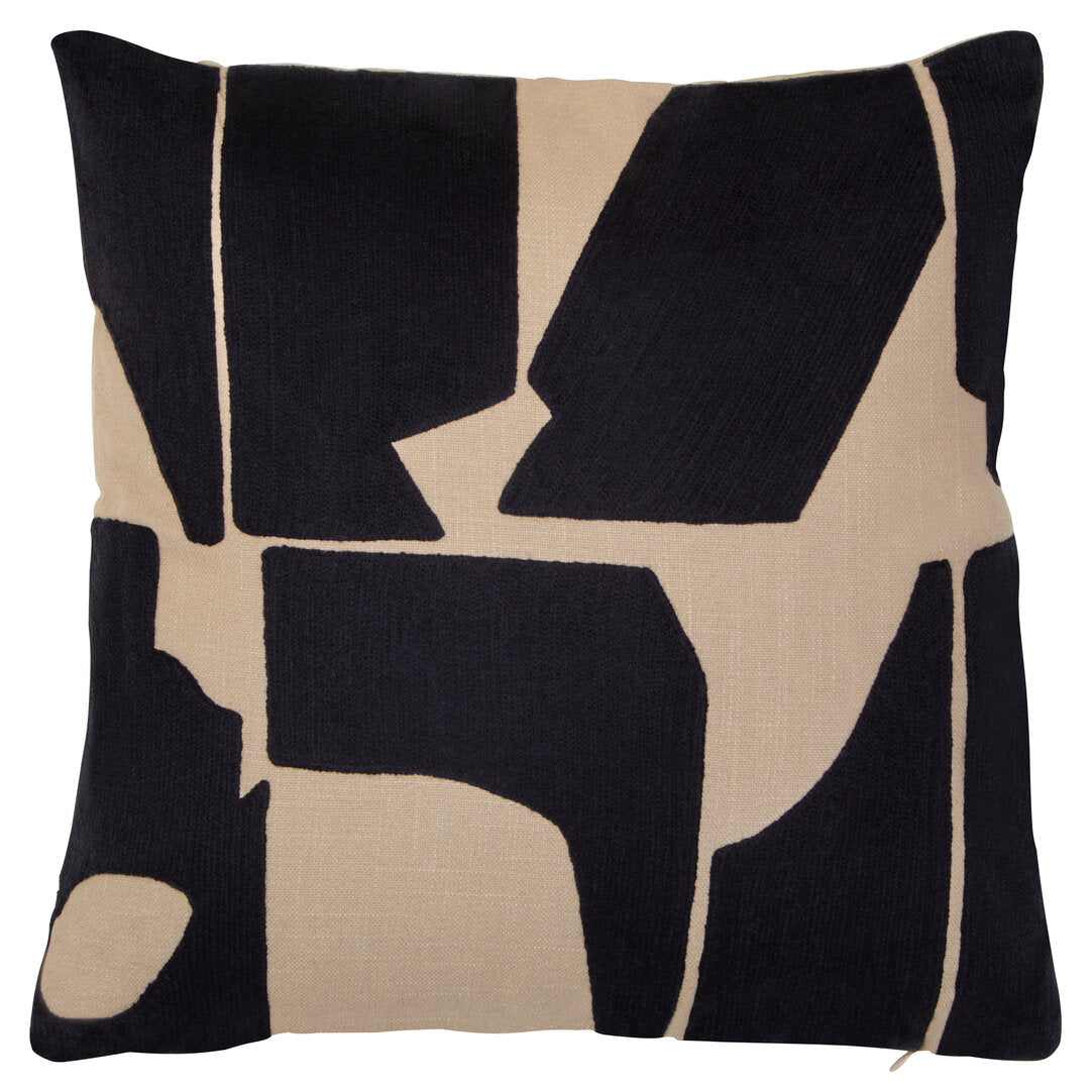 Zola Black and Natural Square Cushion