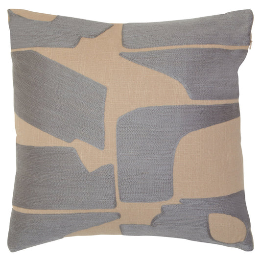 Zola Natural And Grey Square Cushion