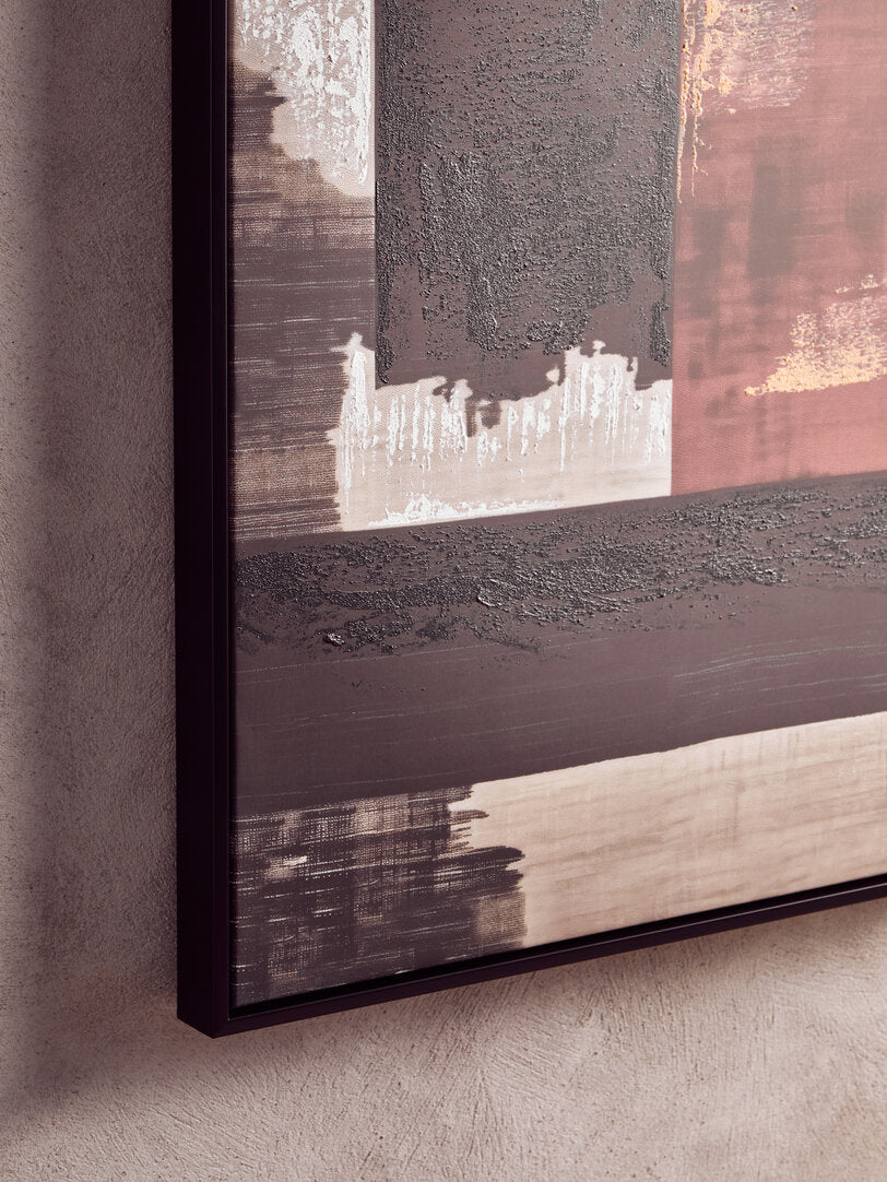 Modernist Set of 2 Geometric Abstract Canvas Wall Art