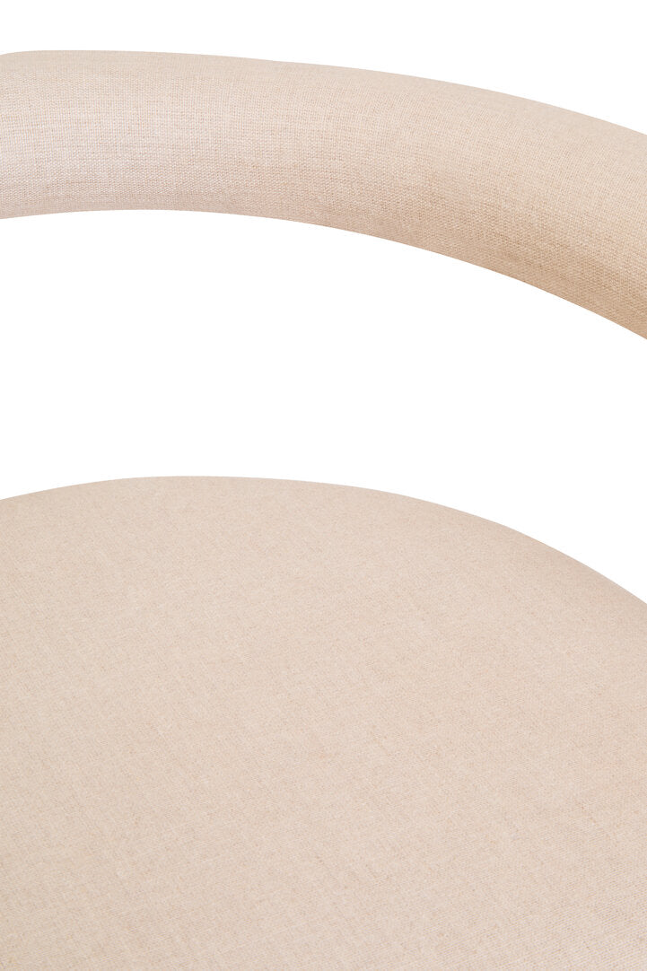 Sicily Cream Texture Linen Dining Chair with Black Metal Frame