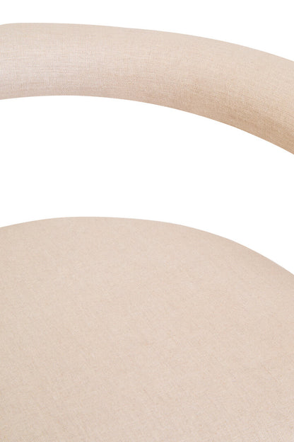 Sicily Cream Texture Linen Dining Chair with Black Metal Frame