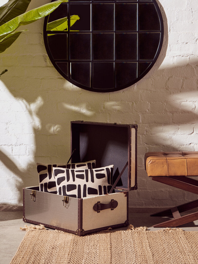 Chelsea Townhouse Brown And White Genuine Cowhide Storage Trunk