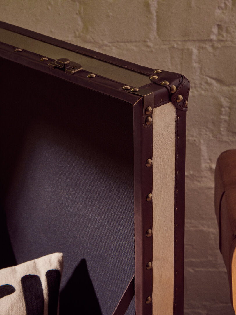 Chelsea Townhouse Brown And White Genuine Cowhide Storage Trunk