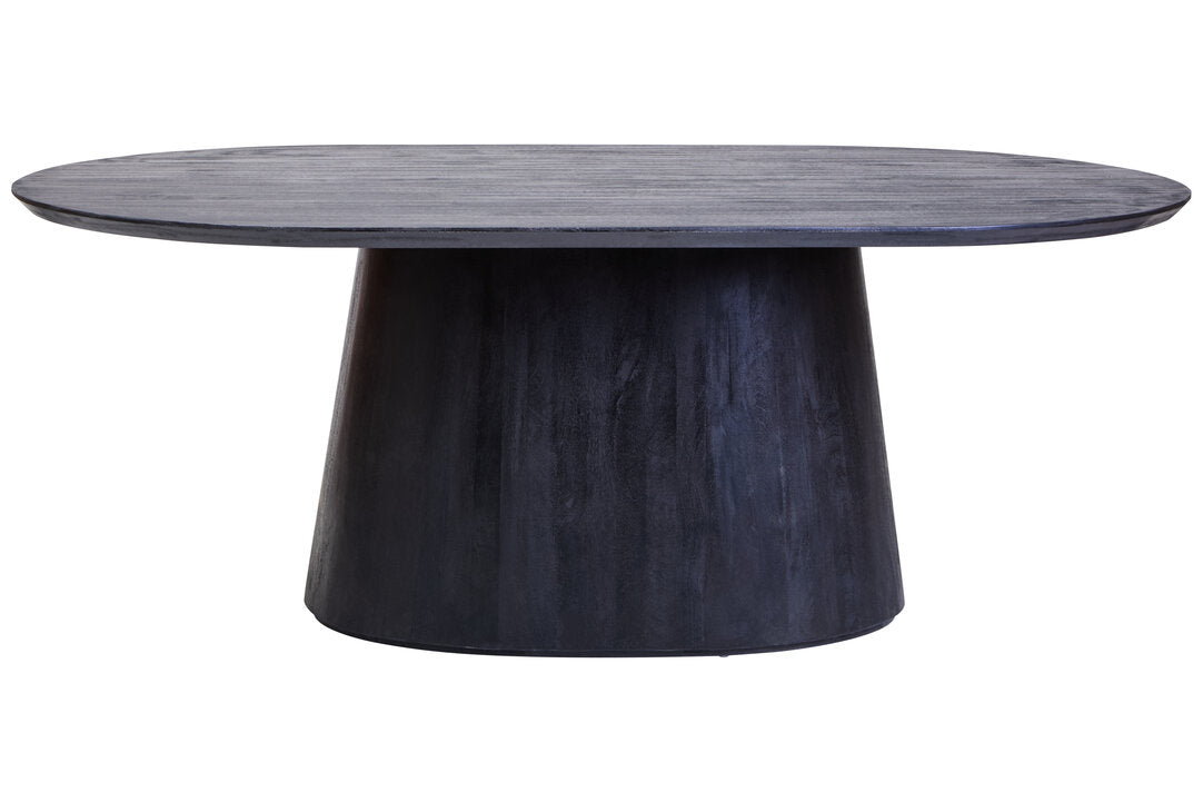 Sicily Mango Wood Oval Dining Table in Black Finish