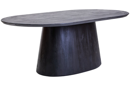 Sicily Mango Wood Oval Dining Table in Black Finish