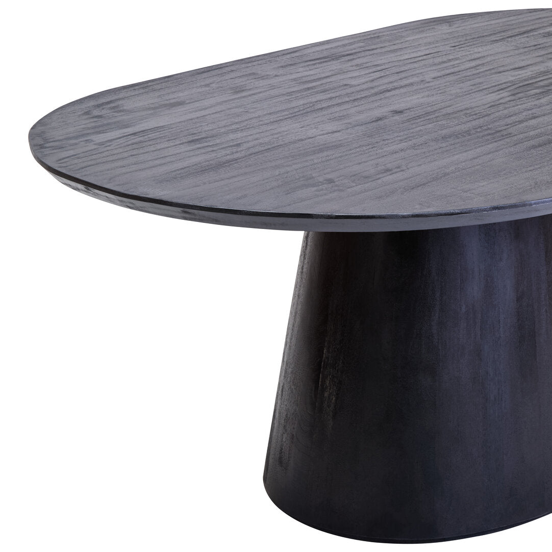 Sicily Mango Wood Oval Dining Table in Black Finish