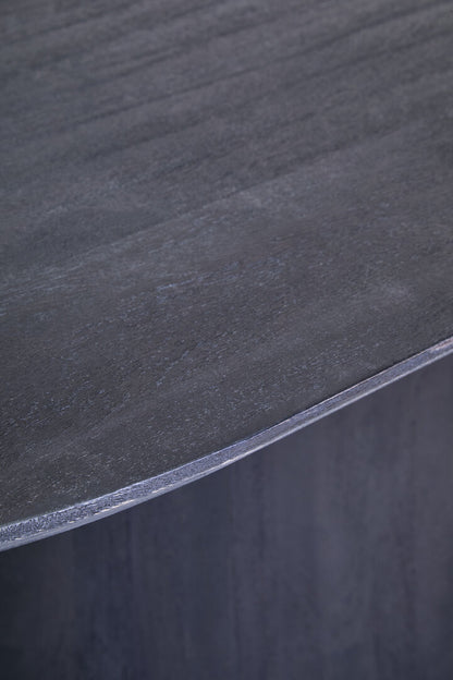 Sicily Mango Wood Oval Dining Table in Black Finish