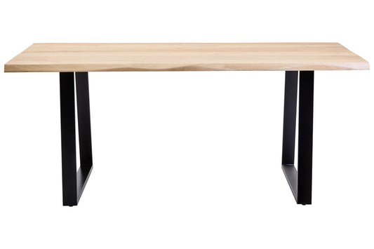 Uno Mango Wood Live Edge Black Metal legs Dining Table