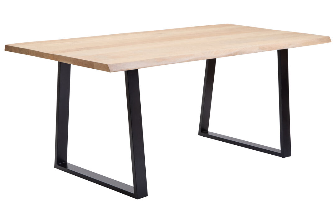 Uno Mango Wood Live Edge Black Metal legs Dining Table