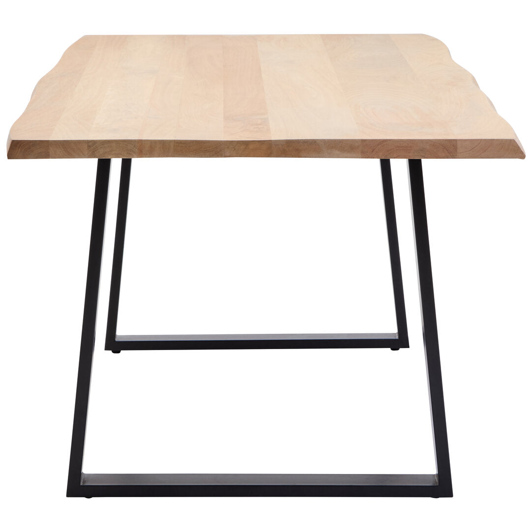 Uno Mango Wood Live Edge Black Metal legs Dining Table