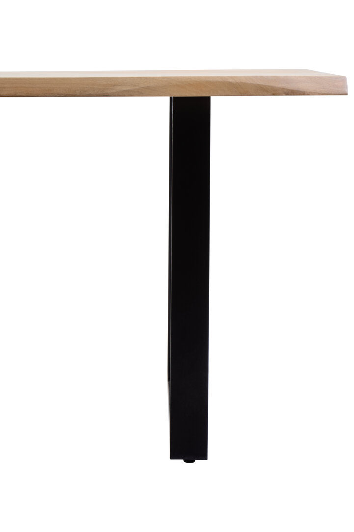 Uno Mango Wood Live Edge Black Metal legs Dining Table
