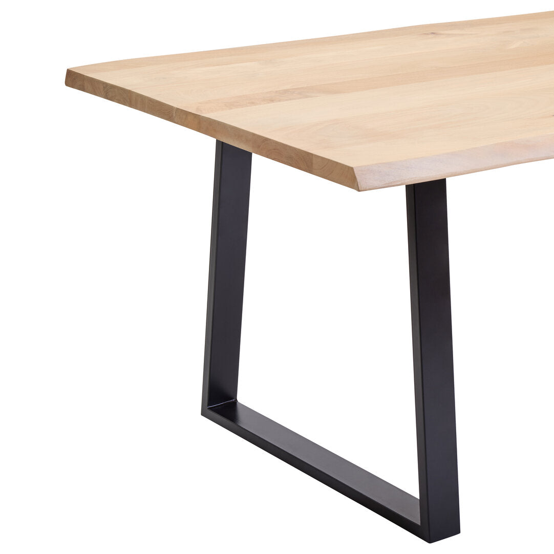 Uno Mango Wood Live Edge Black Metal legs Dining Table
