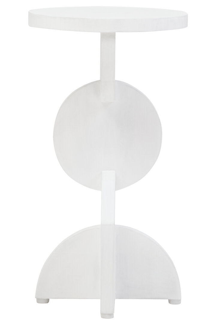Waltz Whitewash Mango Wood Abstract Side Table
