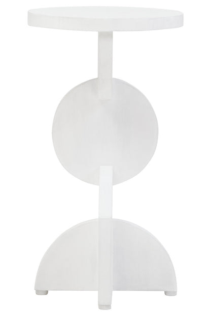 Waltz Whitewash Mango Wood Abstract Side Table