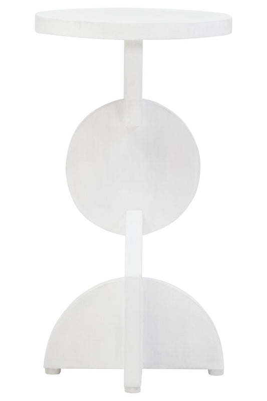 Waltz Whitewash Mango Wood Abstract Side Table