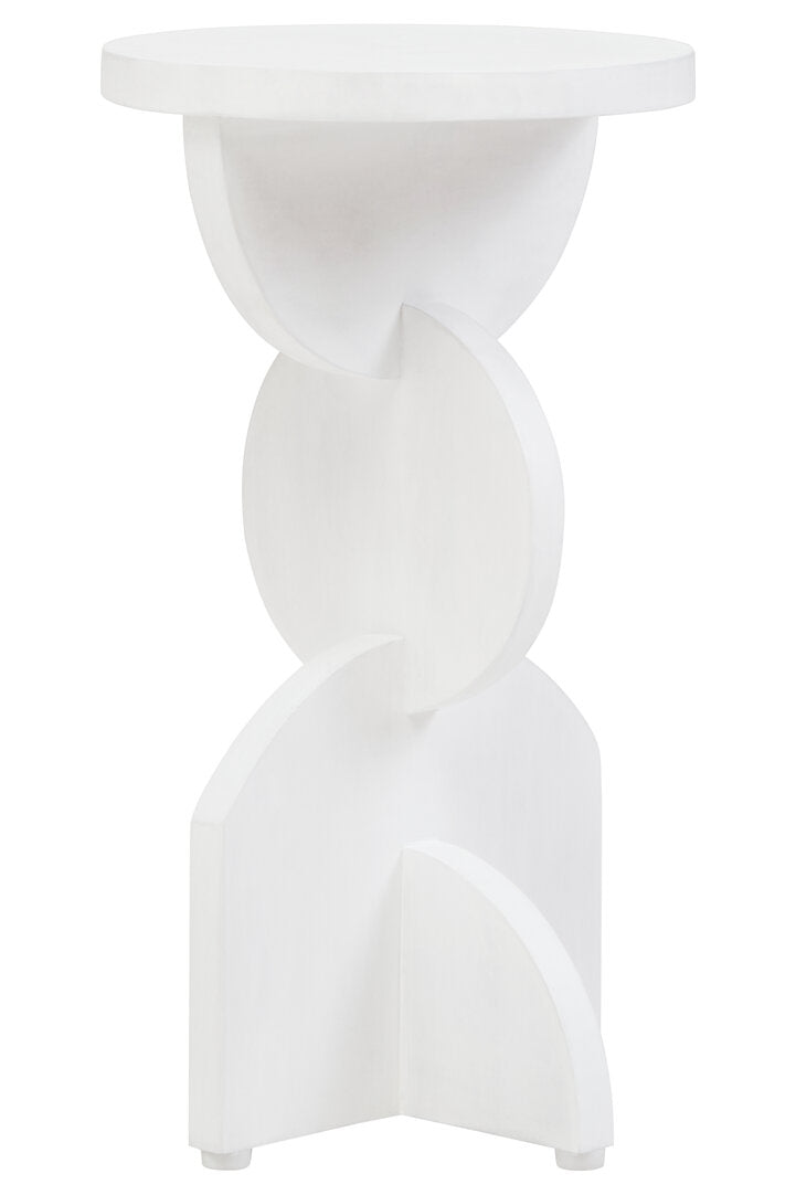 Waltz Whitewash Mango Wood Abstract Side Table