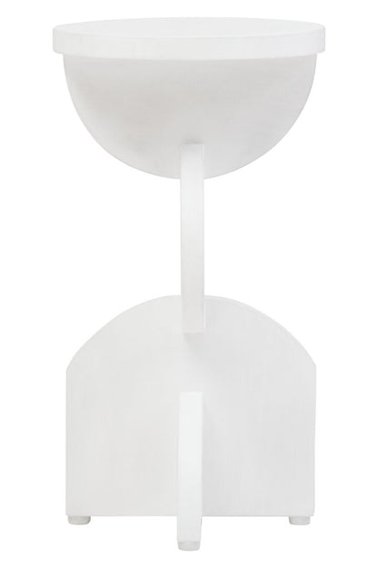 Waltz Whitewash Mango Wood Abstract Side Table