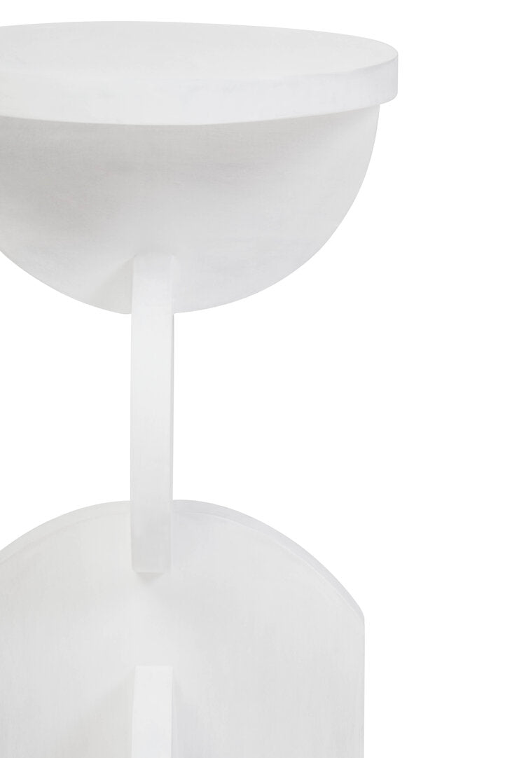 Waltz Whitewash Mango Wood Abstract Side Table