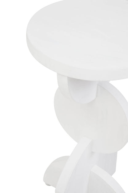 Waltz Whitewash Mango Wood Abstract Side Table
