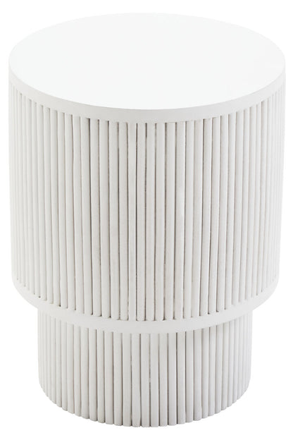 Waltz Whitewash Mango Wood Ridge Detail Side Table