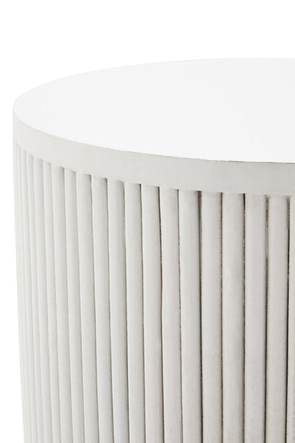 Waltz Whitewash Mango Wood Ridge Detail Side Table