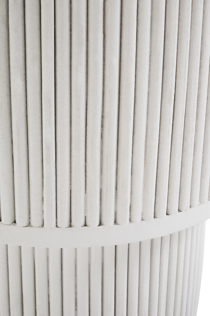 Waltz Whitewash Mango Wood Ridge Detail Side Table