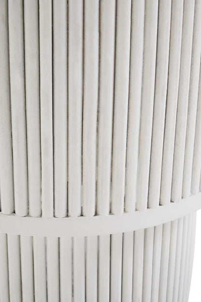 Waltz Whitewash Mango Wood Ridge Detail Side Table