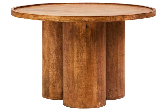Waltz Natural Mango Wood Column Detail Coffee Table