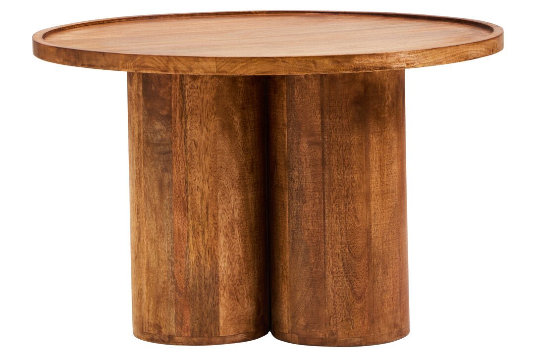 Waltz Natural Mango Wood Column Detail Coffee Table