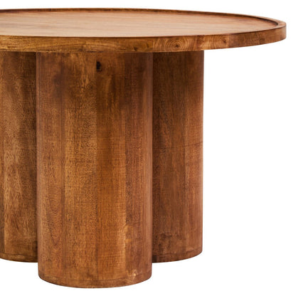 Waltz Natural Mango Wood Column Detail Coffee Table