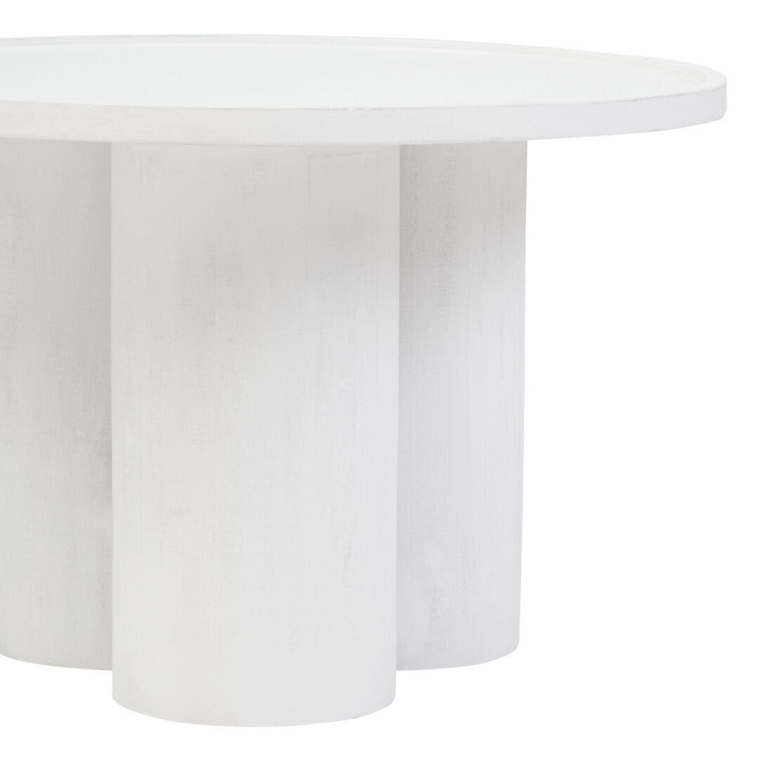 Waltz Whitewash Mango Wood Column Detail Coffee Table