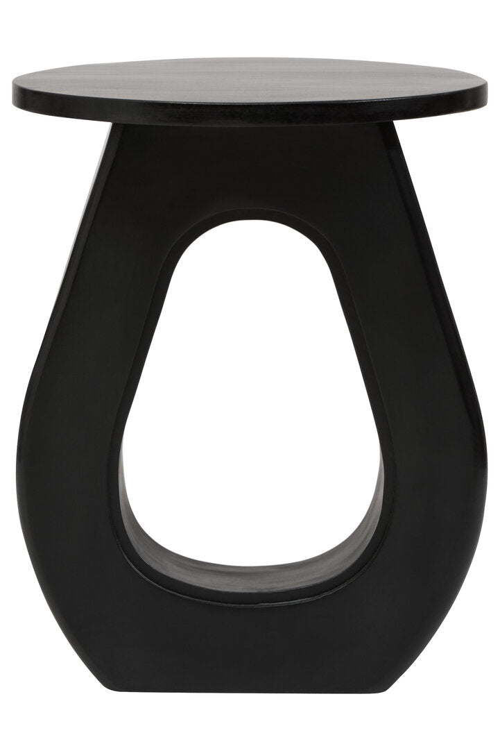 Waltz Black Finish Mango Wood Accent Table