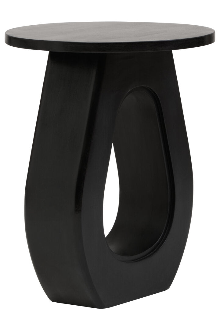 Waltz Black Finish Mango Wood Accent Table