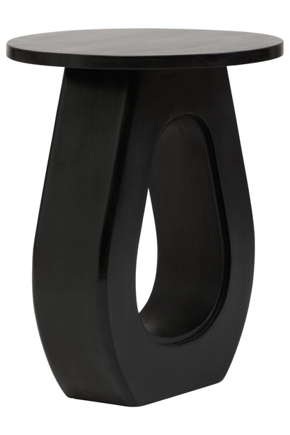 Waltz Black Finish Mango Wood Accent Table
