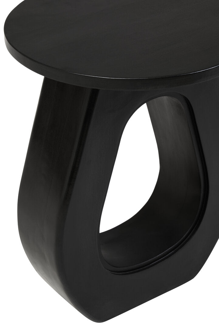 Waltz Black Finish Mango Wood Accent Table