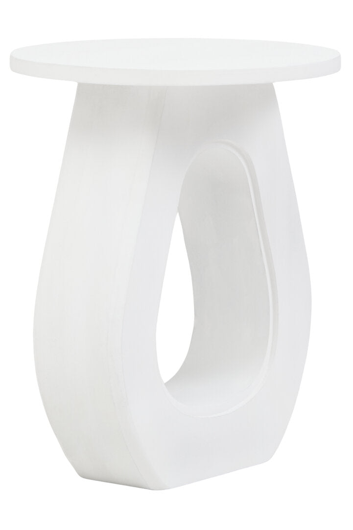 Waltz Whitewash Mango Wood Accent Table