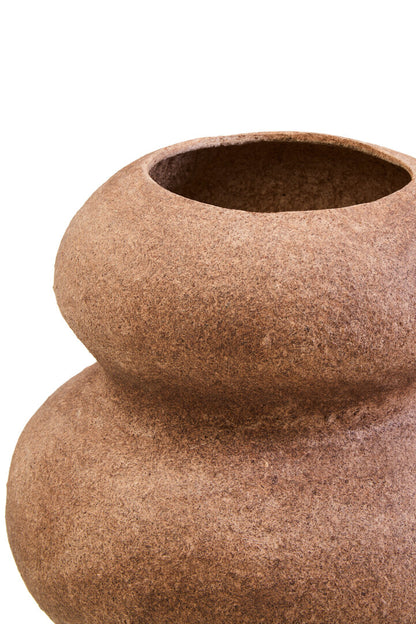 Vessel Cotton Mache And Coco Shell Bubble Vase