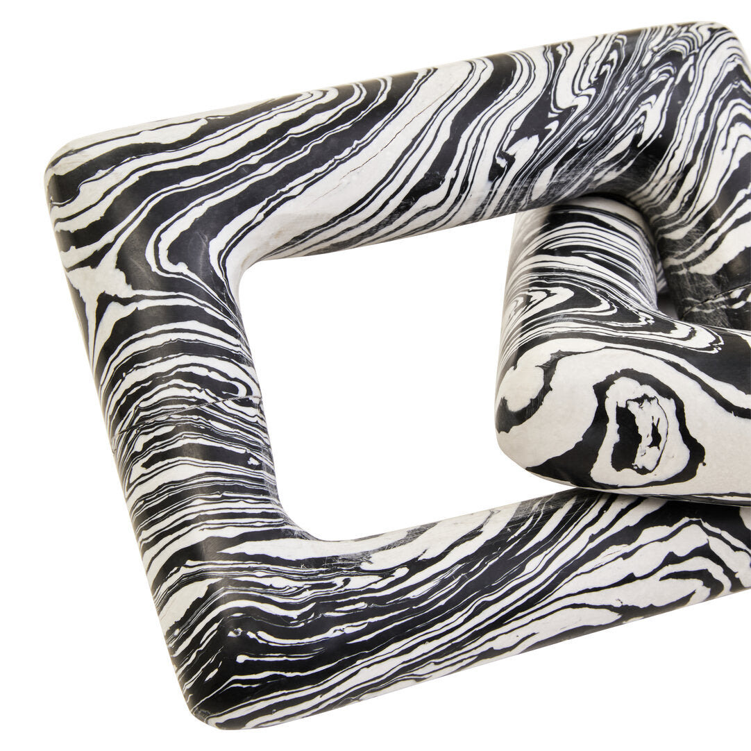 Oslo Black And White Marble Two Link Chain