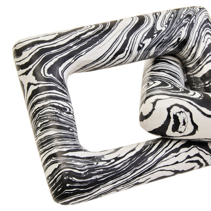 Oslo Black And White Marble Two Link Chain