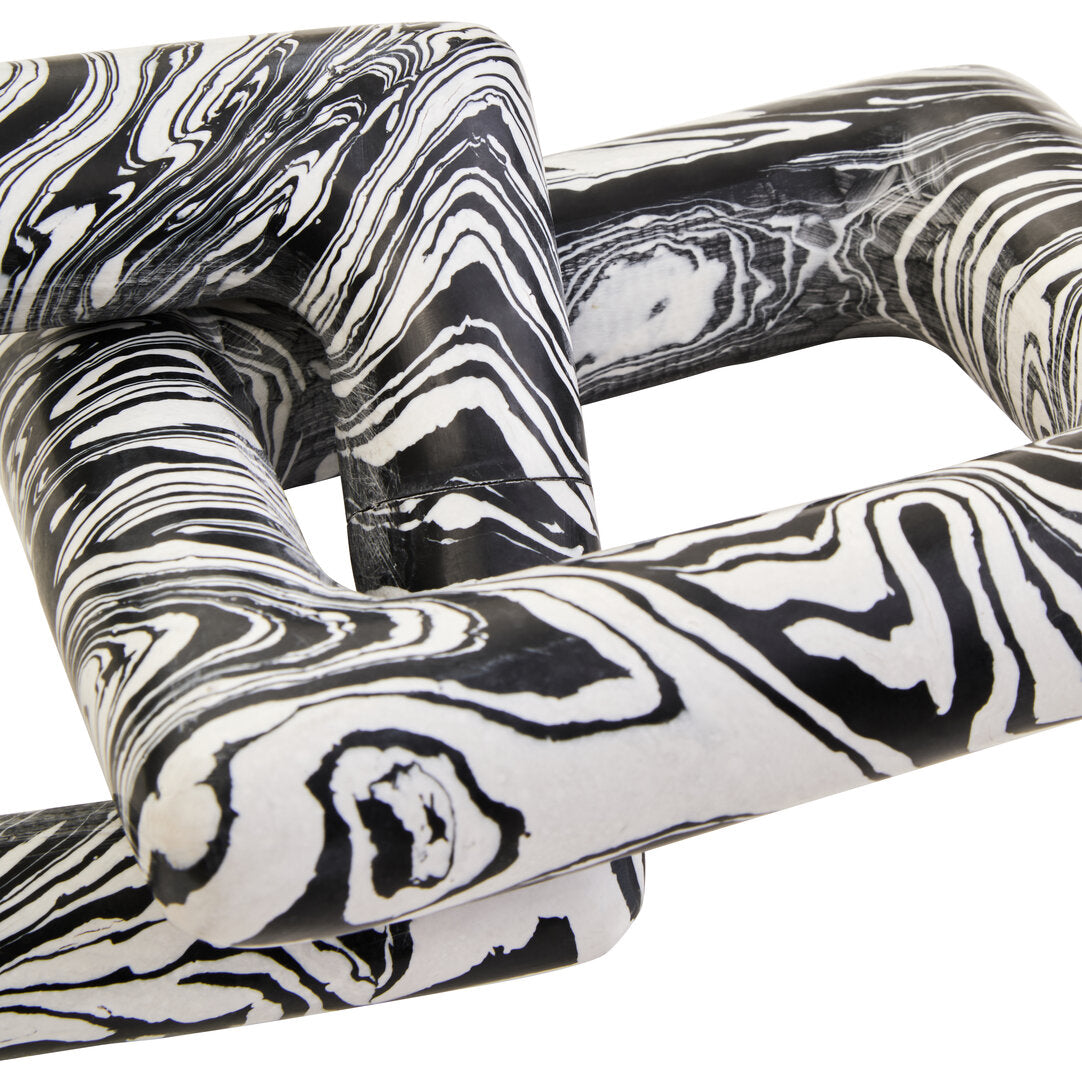 Oslo Black And White Marble Two Link Chain