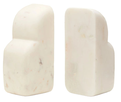 Alabren White Marble Set of Two Bookends