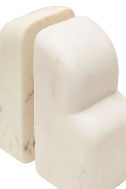 Alabren White Marble Set of Two Bookends